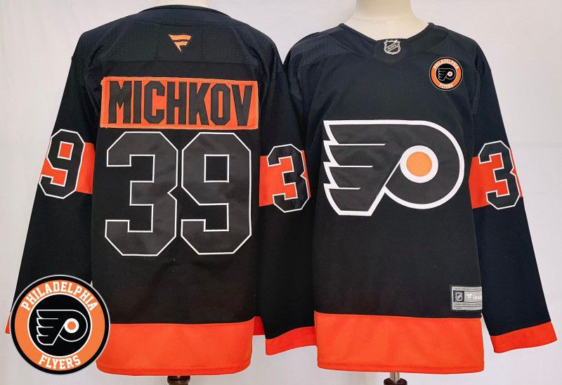 Men Philadelphia Flyers #39 Michkov Black Fanatics 2025 NHL Jersey style 2->philadelphia flyers->NHL Jersey